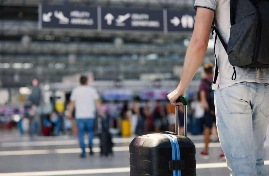 top 5check-in suitcases; Suitcase ready for travel, symbolizing stress-free journeys